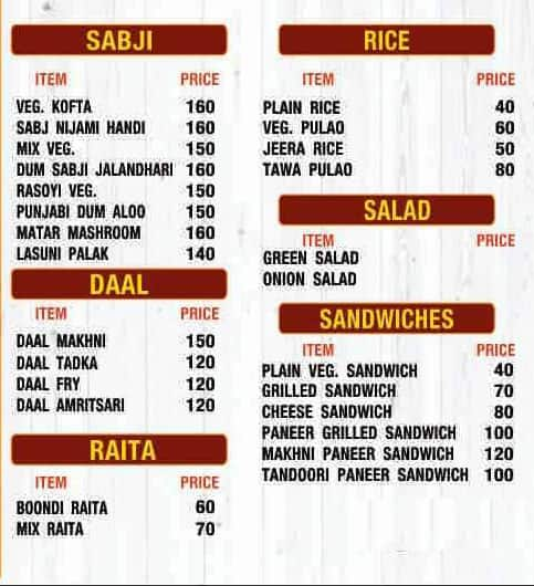 Menu Of La Kitchen Ette, Phagwara Locality, Phagwara