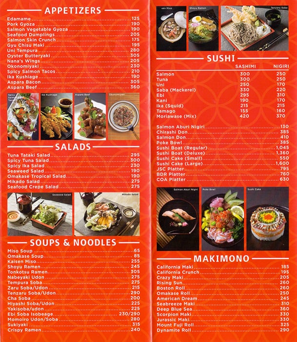 Omakase Menu, Menu for Omakase, Greenhills, San Juan City Zomato