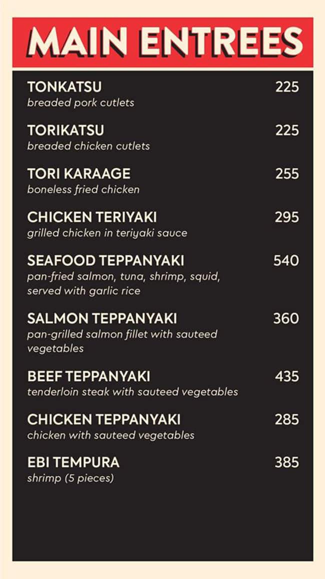 Omakase - Ayala Alabang menu