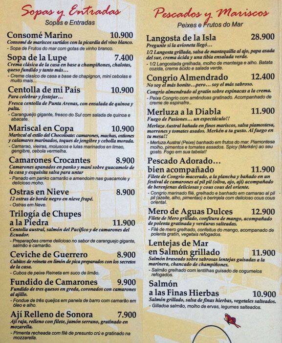 Como Agua Para Chocolate Menu, Menu de Como Agua Para 