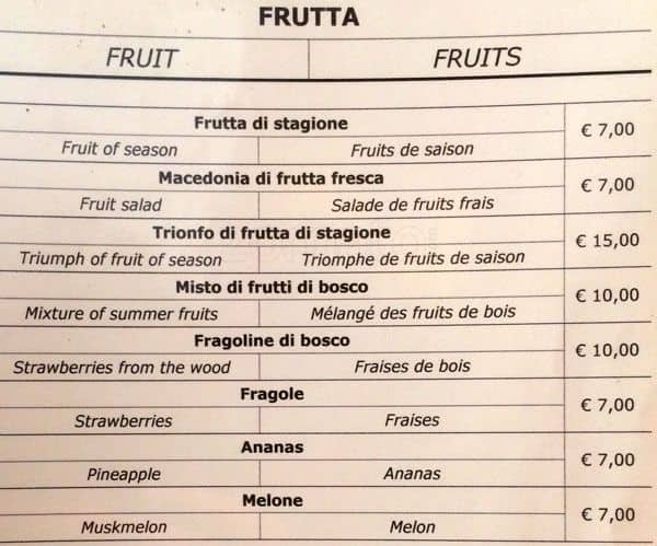 Menu di Ristorante Dorada 