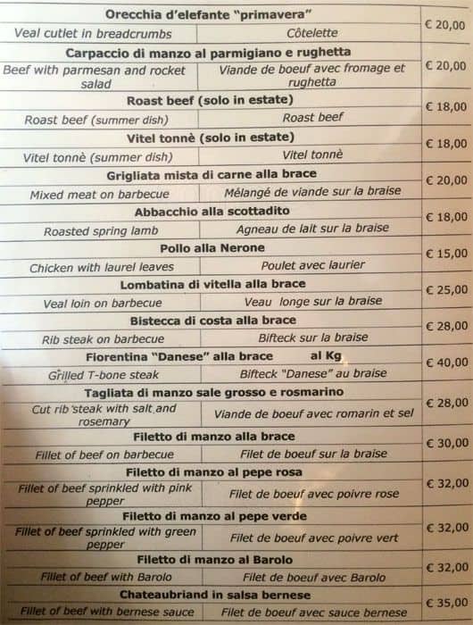 Menu di Ristorante Dorada 
