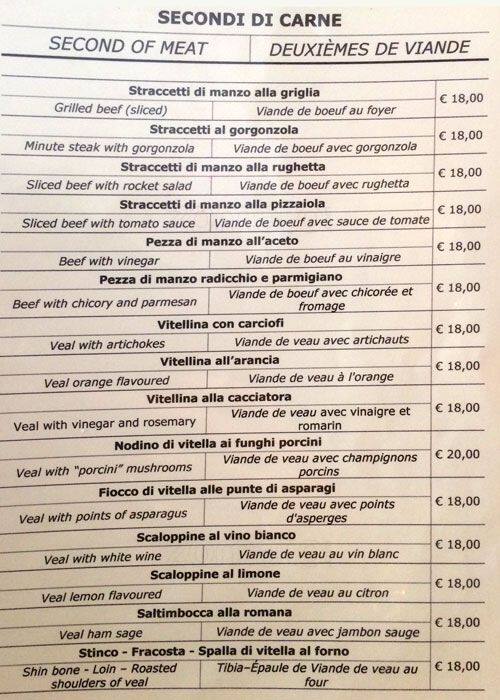 Menu di Ristorante Dorada 