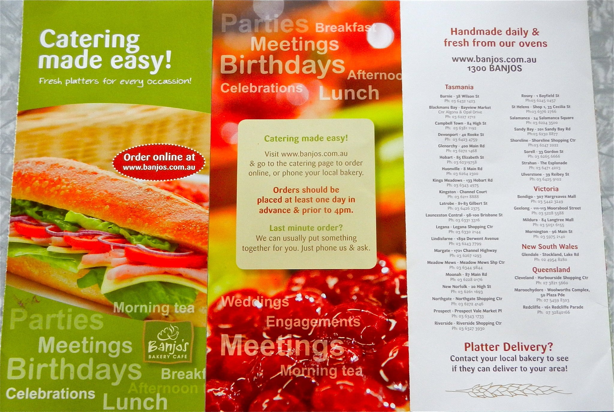 Banjo's Bakery Cafe Menu, Menu for Banjo's Bakery Cafe, Battery Point