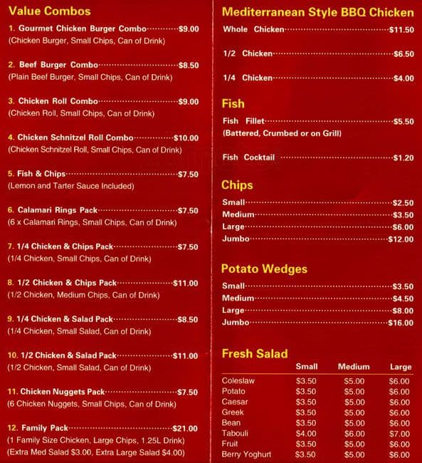 Darya Food Bar Menu, Menu for Darya Food Bar, Matraville, Sydney