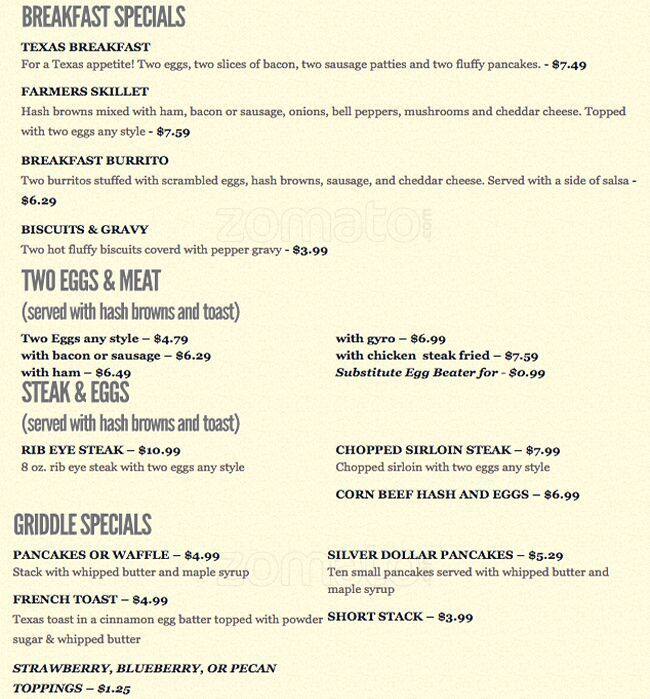 Allen Cafe Menu, Menu for Allen Cafe, Allen, Allen Urbanspoon/Zomato