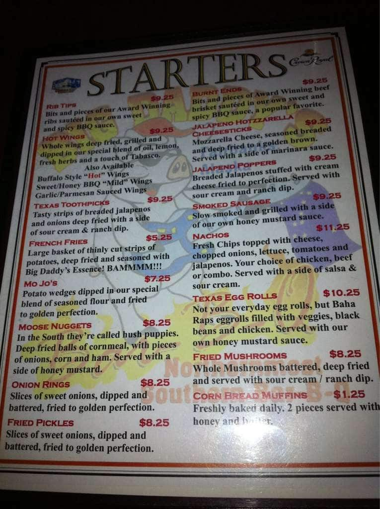 Big Daddy's BarB-Q Menu, Menu For Big Daddy's BarB-Q, Fairbanks ...