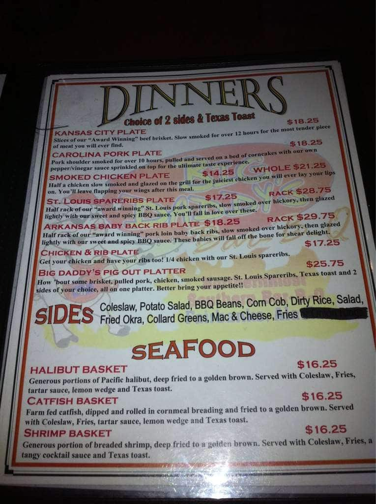 Featured image of post How to Make Big Daddy&#039;s Bbq Menu Fairbanks Ak