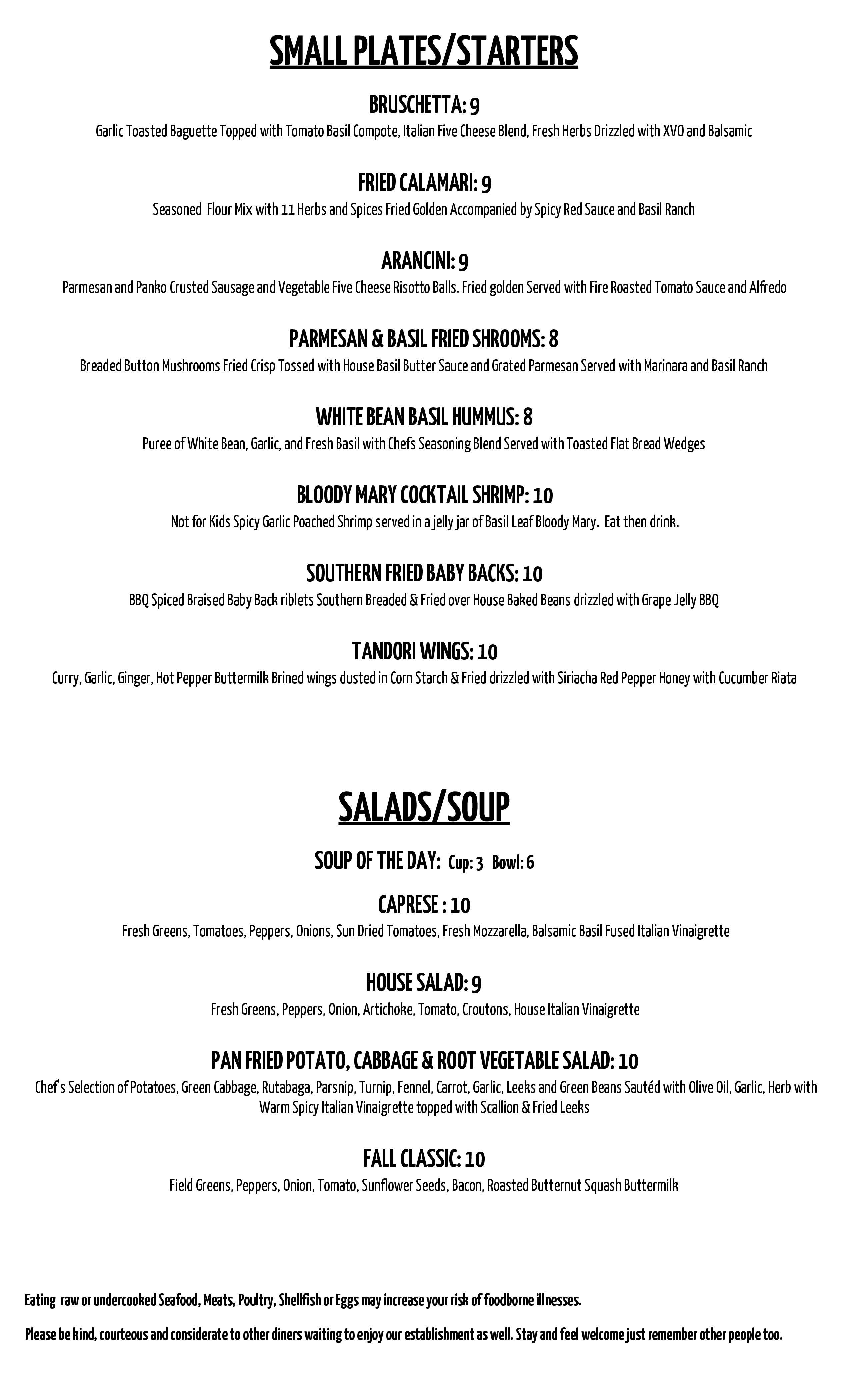 Menu at The Basil Leaf Café cafe, Lawrence, 616 W 9th St