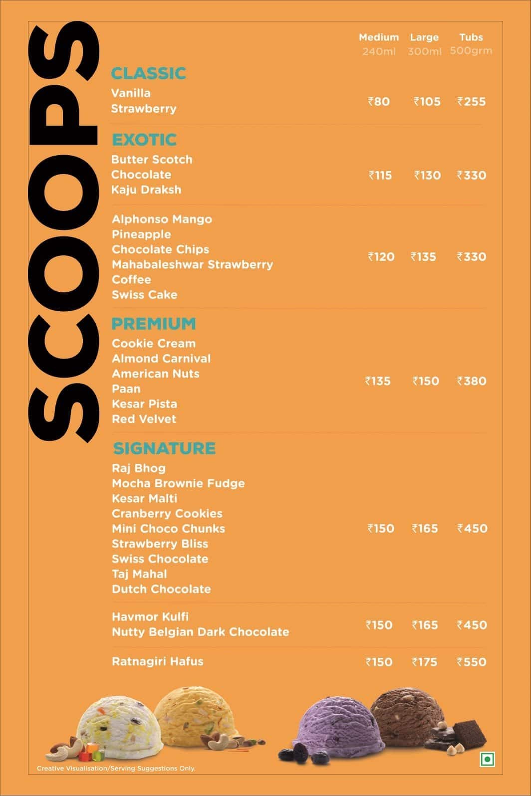 Havmor Havfunn Icecream menu