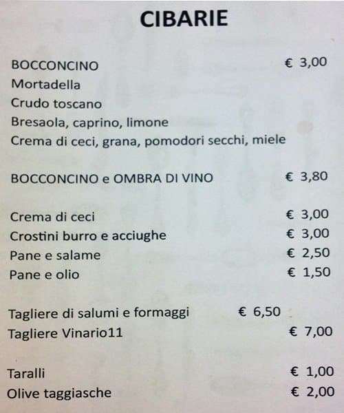 Menu di Vinario11 