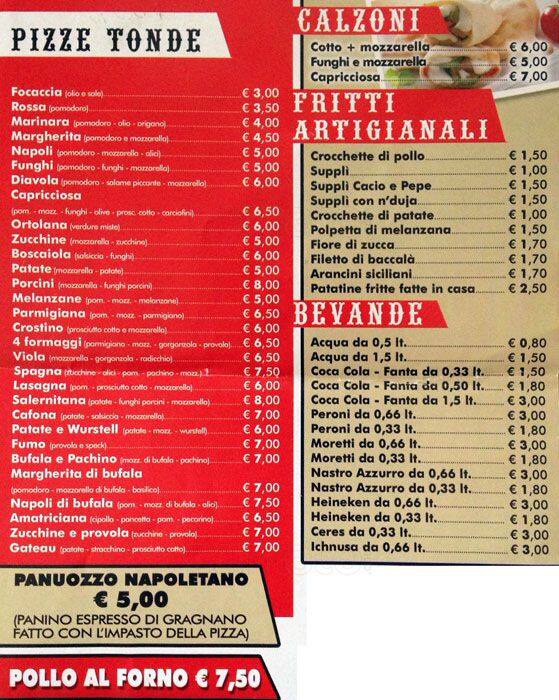 La Tomatina Pizza a Roma Foto del Menu con Prezzi Zomato Italia