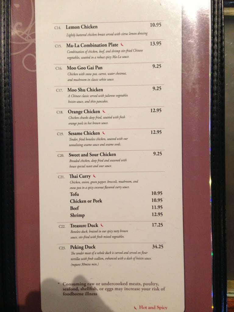Menu at Bambu Asian Restaurant, Houghton