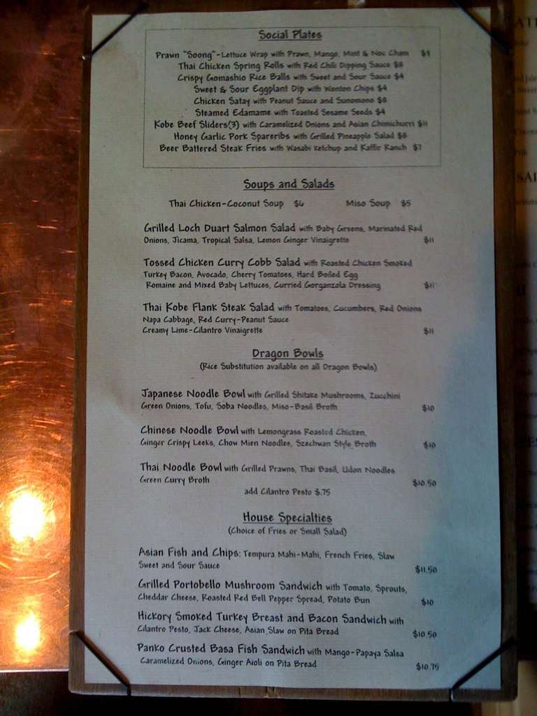 Dragonfly Menu, Menu for Dragonfly, Truckee, Reno Urbanspoon/Zomato
