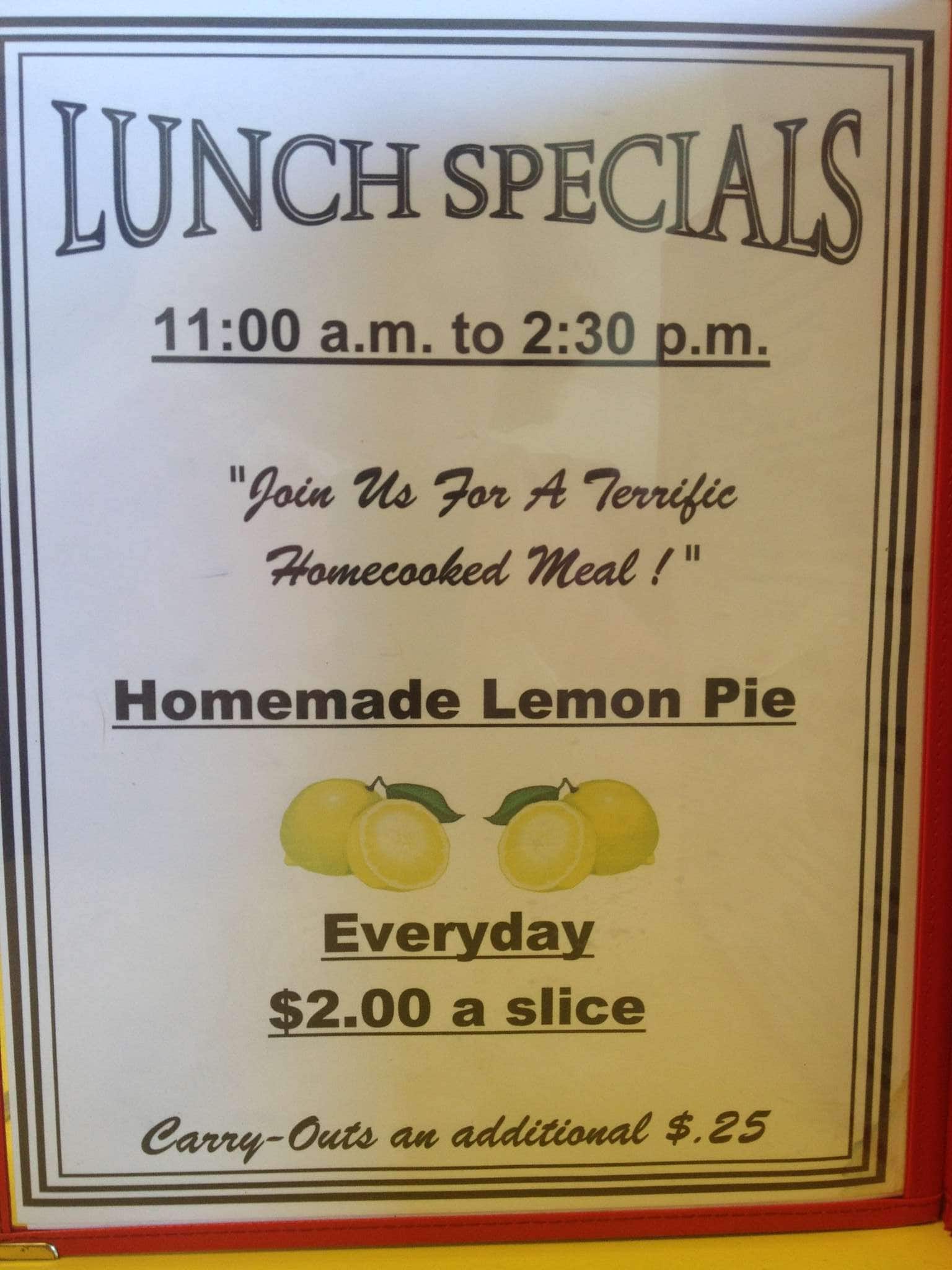 Menu at Wright's Restaurant, Tuscaloosa