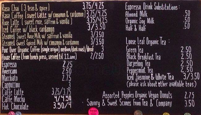 Rasa Caffe menu