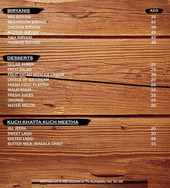 Menu at Nova Spinners Astoria Hotel, Dubai