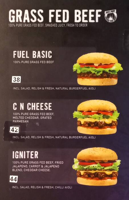 Burgerfuel menu deals