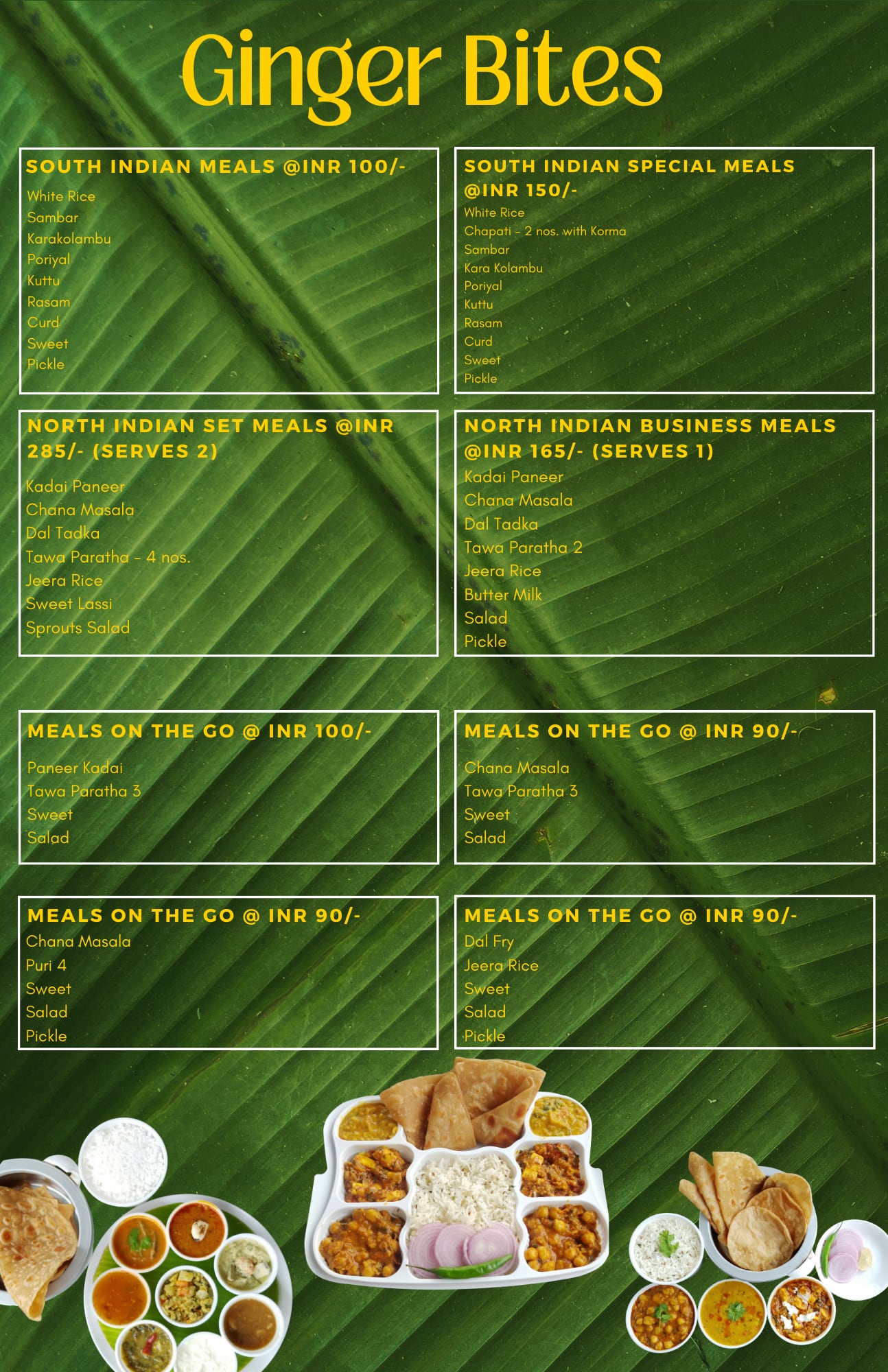 Menu of Ginger Bites, Maduravoyal, Chennai