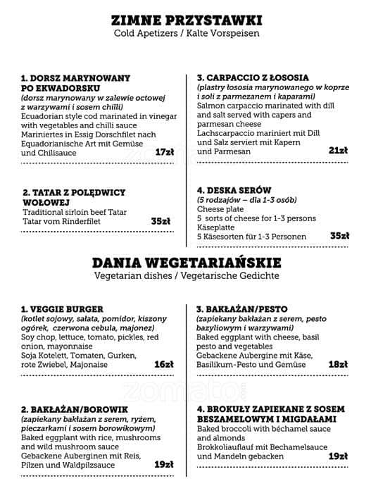 Steakhouse Colorado menu, Menu restauracji Steakhouse Colorado, Śródmieście, Szczecin