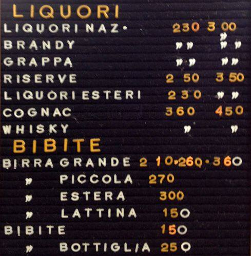 Menu di Bar Tabaccheria Capannelle 