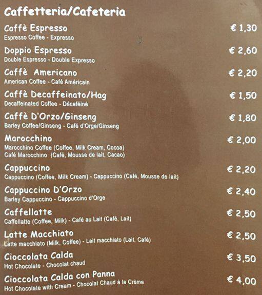 Menu de Morganti Cafè