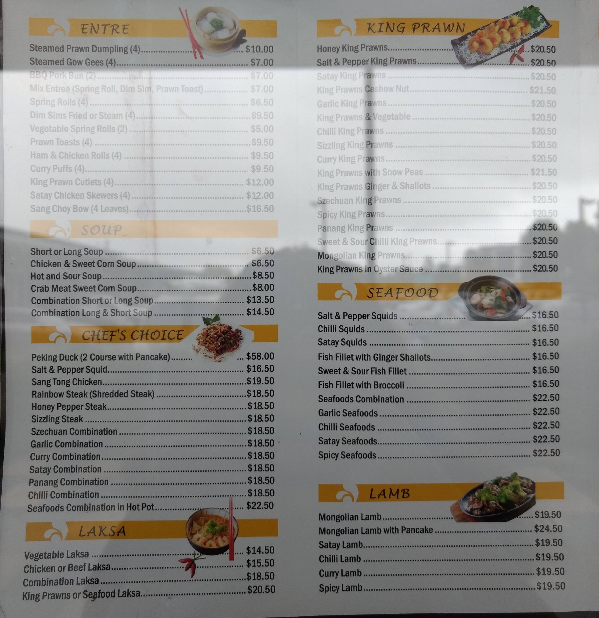 Menu at Golden Bowl Chinese restaurant, Bella Vista