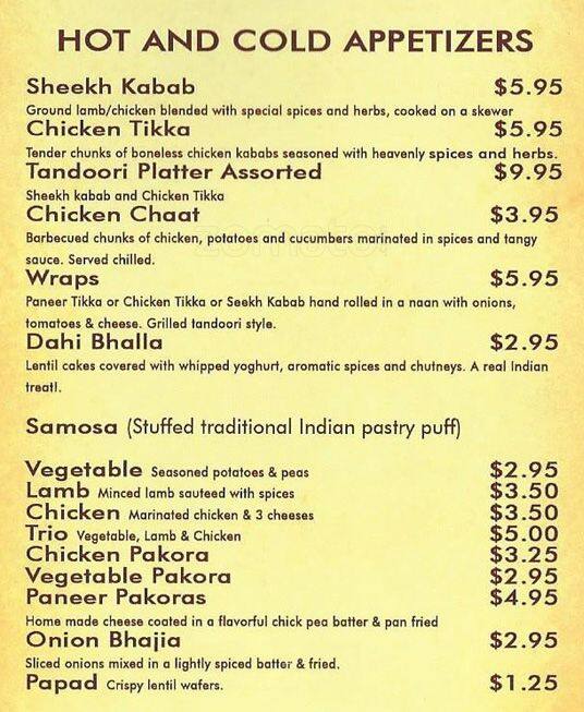 Menu at Maharaja Indian Restaurant Plano, Plano, W Spring Creek Pkwy