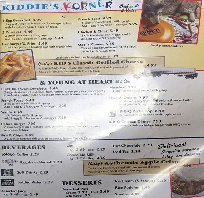 Husky Dixie menu