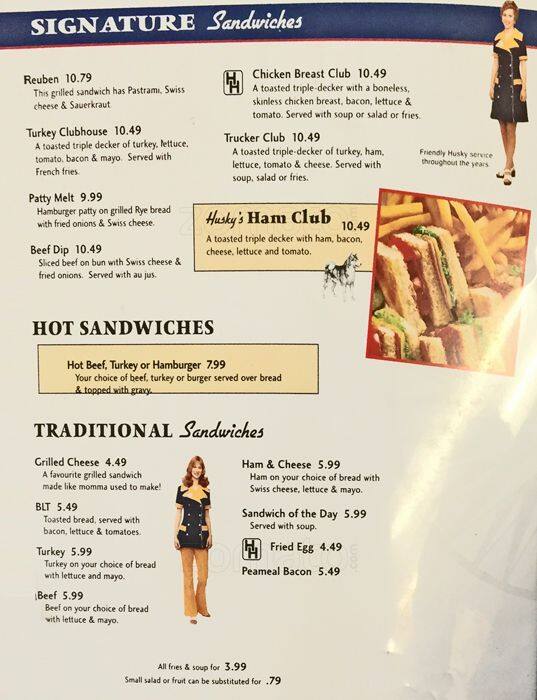 Husky Dixie menu