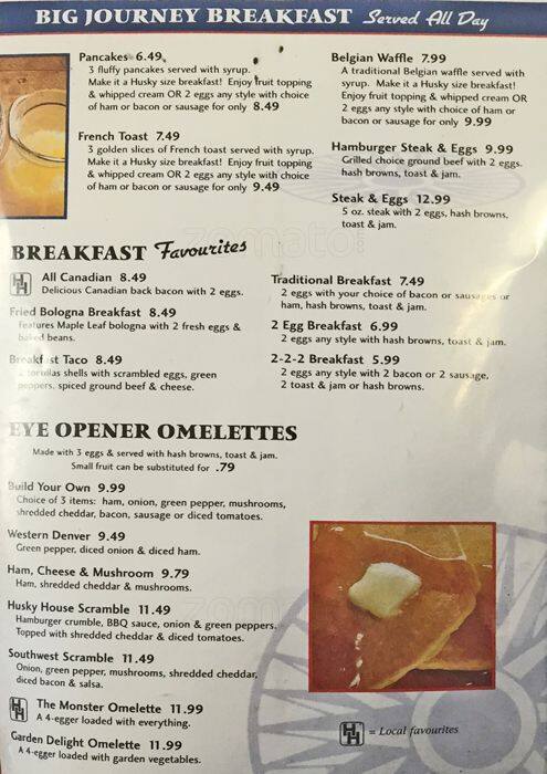 Husky Dixie menu