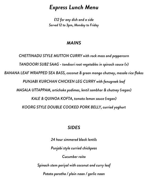 Menu at Cinnamon Kitchen pub & bar, London, 9 Devonshire Square