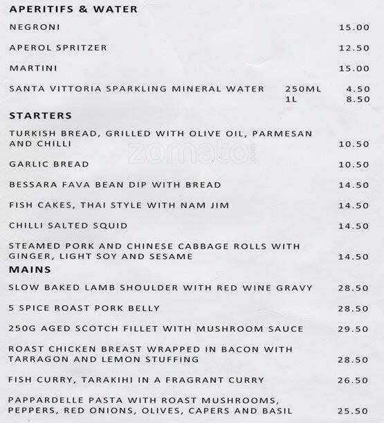 St Asaph Street Kitchen & Stray Dog Bar Menu Menumania/Zomato