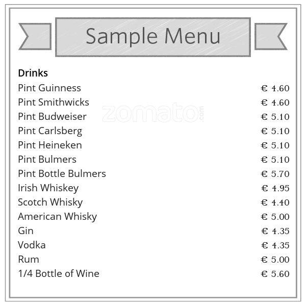 Cassidy's Menu, Menu for Cassidy's, South City West, Dublin Zomato