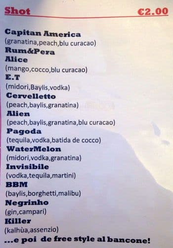 Menu di SHOUTsisters 