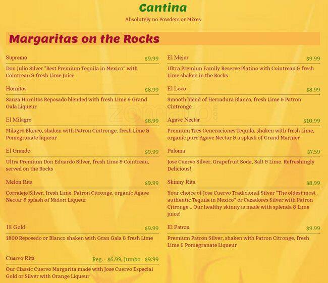 Menu at Casa Medina Mexican Restaurant, Shenandoah