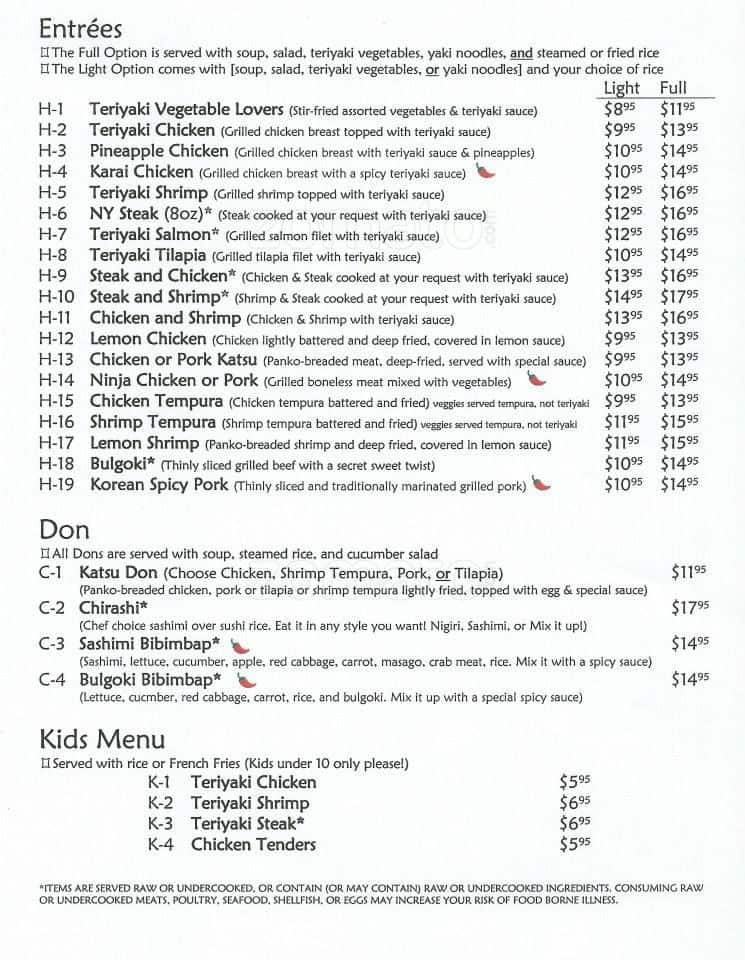 Menu at Mango's Sushi and Sports Bar, Acworth