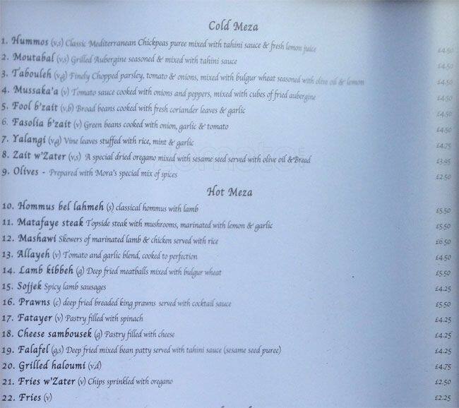 Mora Menu, Menu for Mora, Raynes Park, London Zomato UK