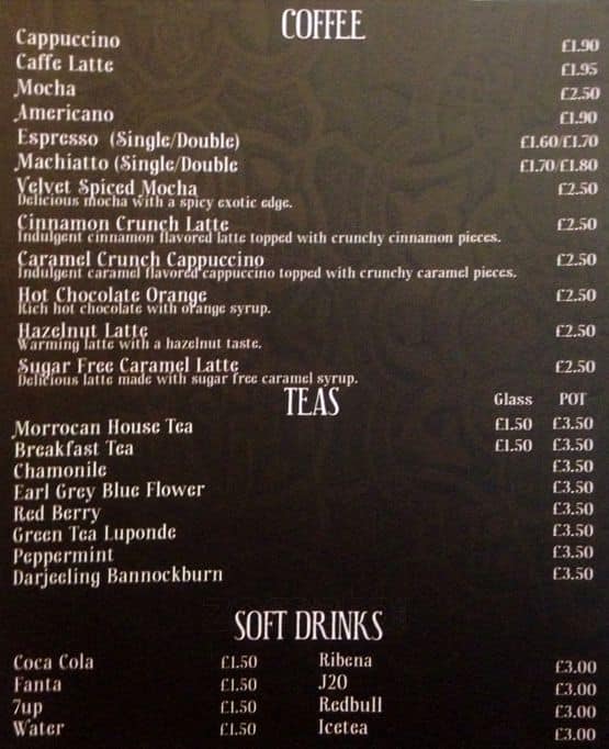 Hayaty Shisha Menu, Menu for Hayaty Shisha, Palmers Green, London