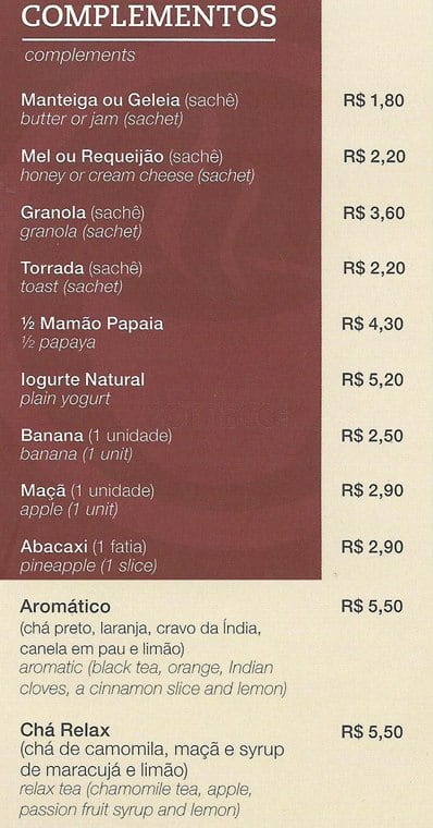 Fran's Café Pio XI cardápio