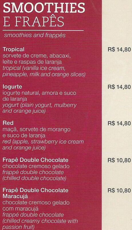 Fran's Café Pio XI cardápio