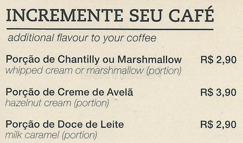 Fran's Café Pio XI cardápio