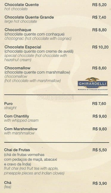 Fran's Café Pio XI cardápio