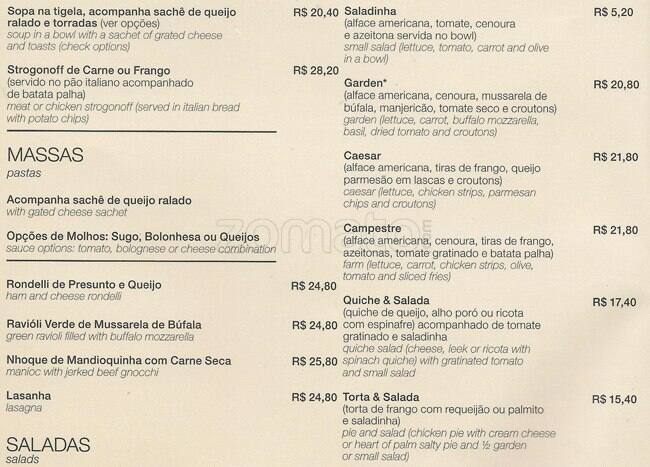 Fran's Café Pio XI cardápio