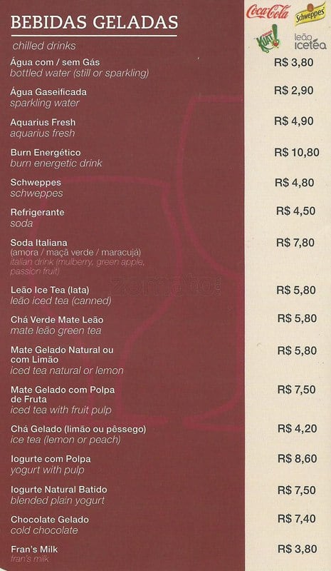 Fran's Café Pio XI cardápio