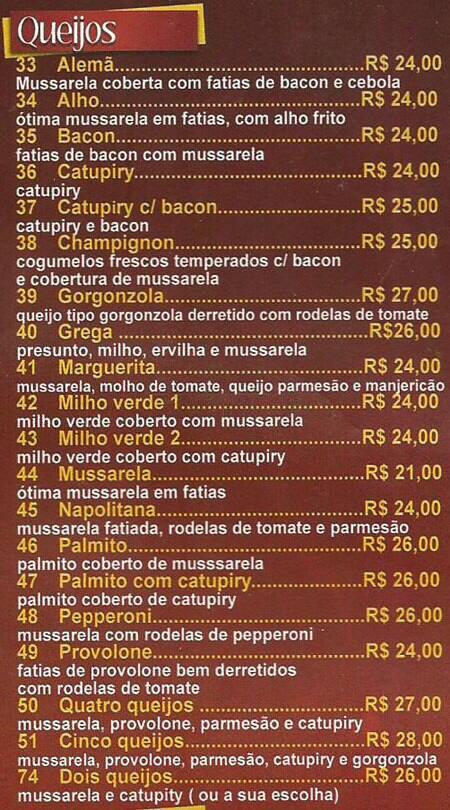 Pizzaria do Dudu - Água Fria cardápio
