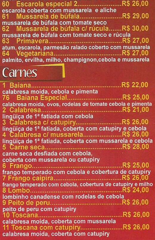 Pizzaria do Dudu - Água Fria cardápio