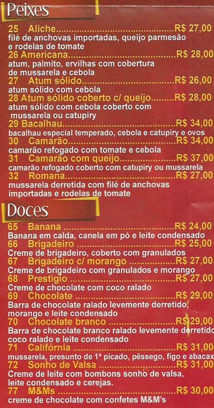 Pizzaria do Dudu - Água Fria cardápio