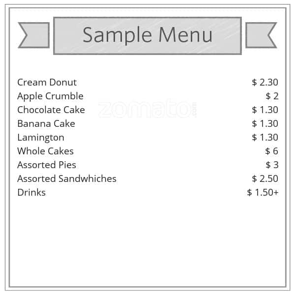 Menu at Le Moulin French Bakery, Auckland