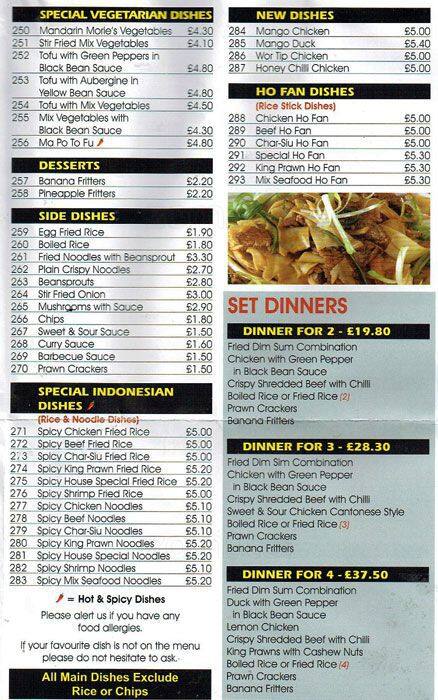 Magic Kitchen menu